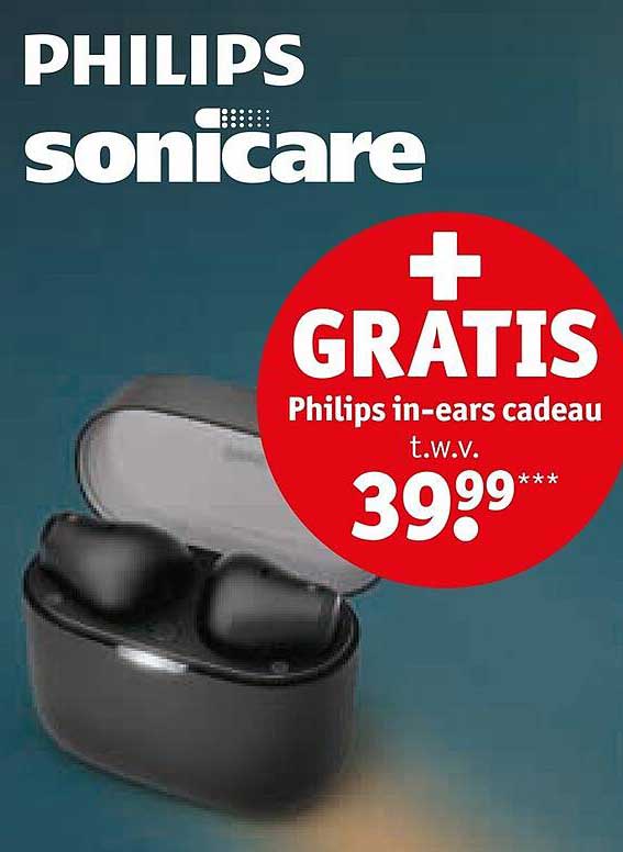 PHILIPS sonicare + GRATIS Philips in-ears cadeau t.w.v. 39.99