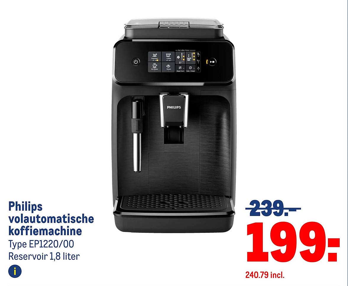 Philips volautomatische koffiemachine Type EP1220/00 Reservoir 1,8 liter