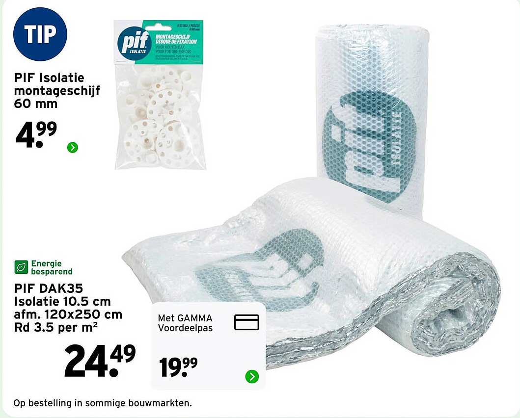 PIF Isolatie montageschijf 60 mm