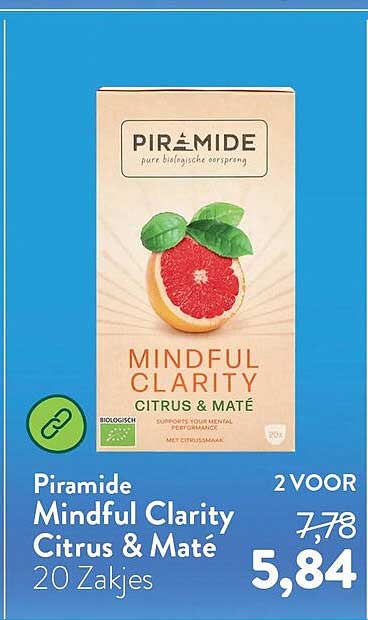 Piramide Mindful Clarity Citrus & Maté 20 Zakjes 2 VOOR