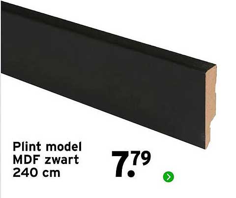 Plint model MDF zwart 240 cm