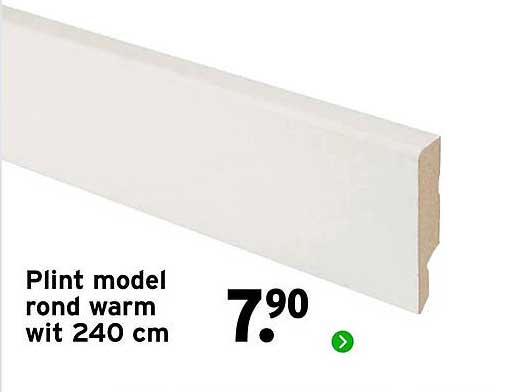 Plint model rond warm wit 240 cm
