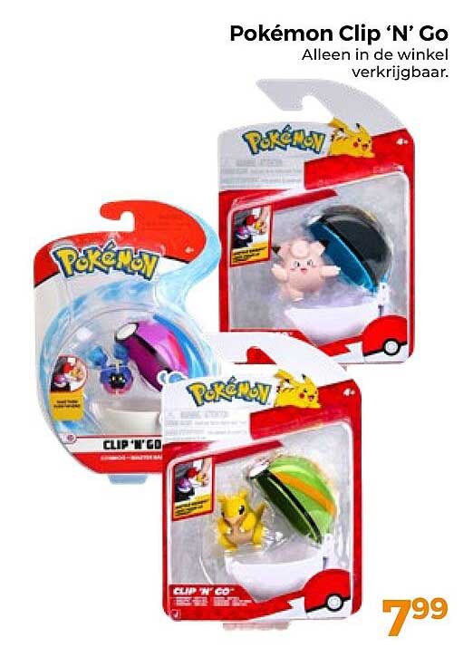 Pokémon Clip 'N' Go Alleen in de winkel verkrijgbaar.