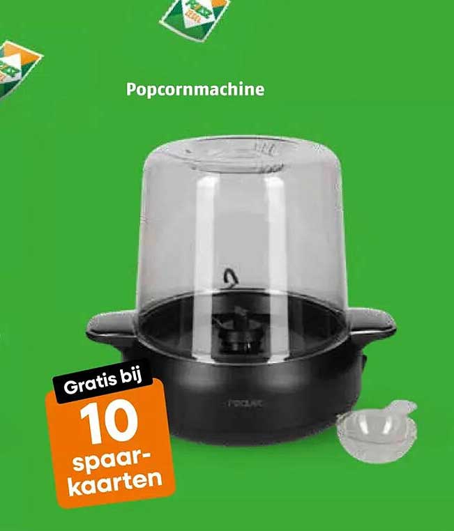 Popcornmachine Gratis bij 10 spaarkaarten