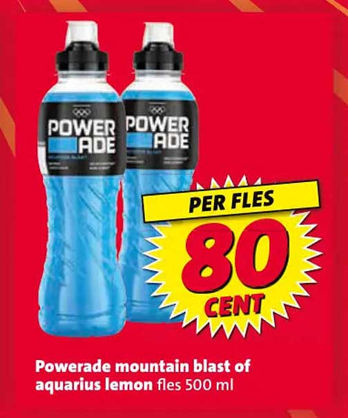 Powerade mountain blast of aquarius lemon fles 500 ml