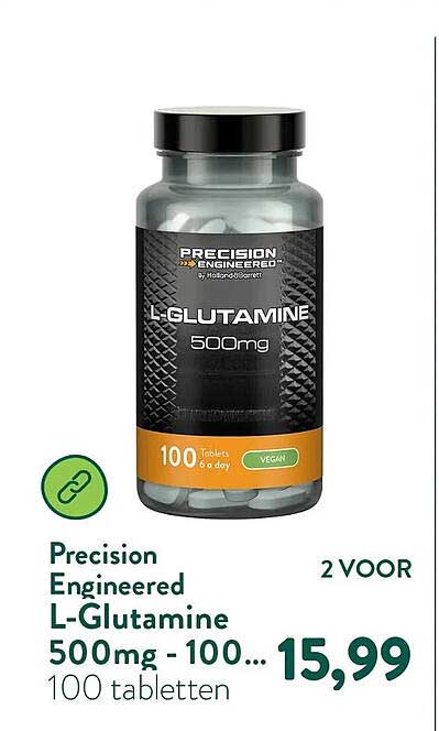 Precision Engineered L-Glutamine 500mg - 100 tabletten 2 VOOR