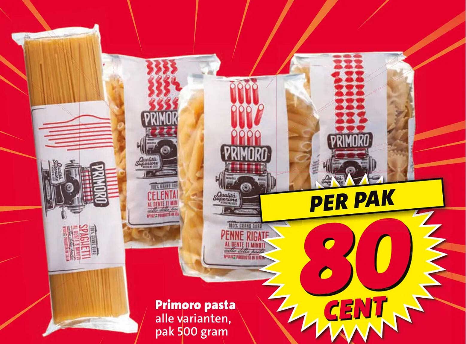 Primoro pasta alle varianten, pak 500 gram