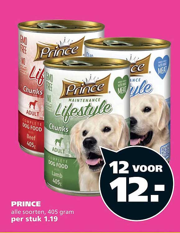 PRINCE alle soorten, 405 gram per stuk 1.19 12 voor 12-