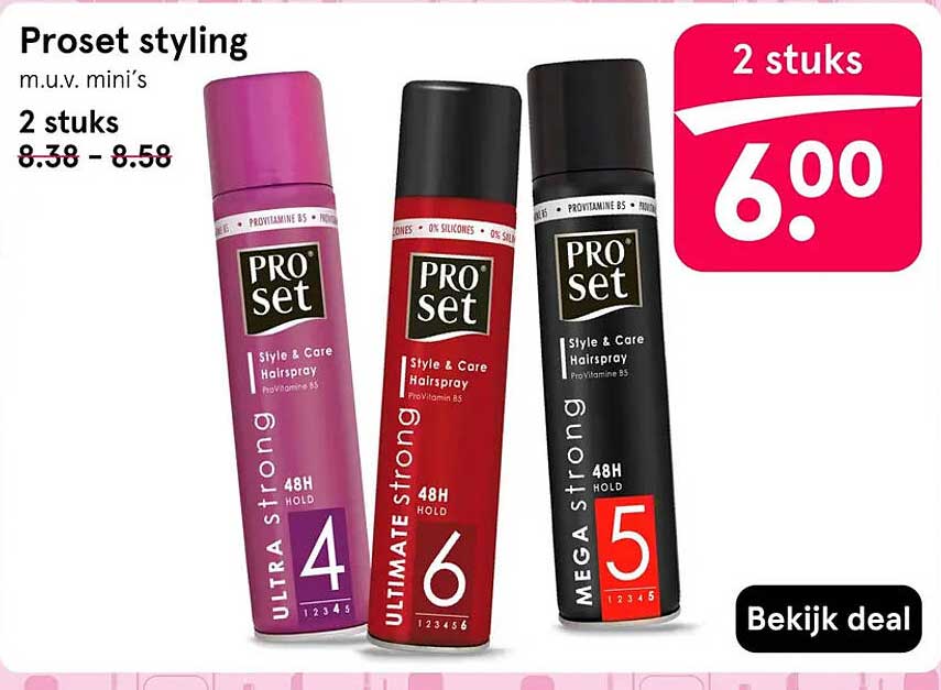 Proset styling m.u.v. mini’s 2 stuks
