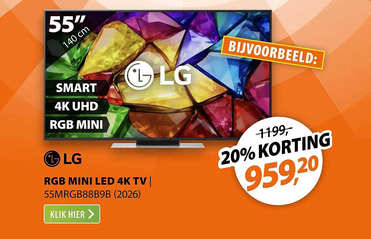 RGB MINI LED 4K TV | 55MRGB88B9B (2026) 20% KORTING