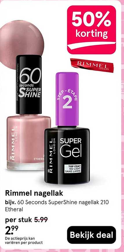 Rimmel nagellak 50% korting