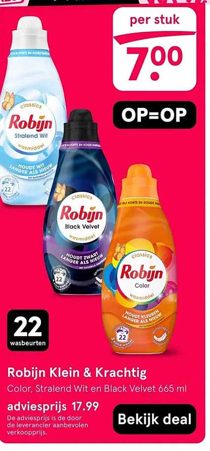 Robijn Klein & Krachtig Color, Stralend Wit en Black Velvet 665 ml