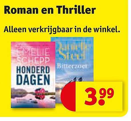 Roman en Thriller Alleen verkrijgbaar in de winkel.