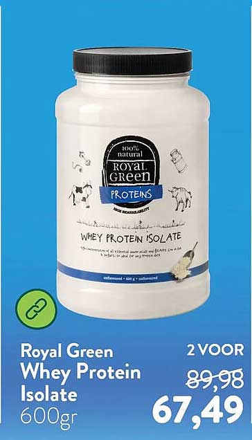 Royal Green Whey Protein Isolate 600gr 2 VOOR
