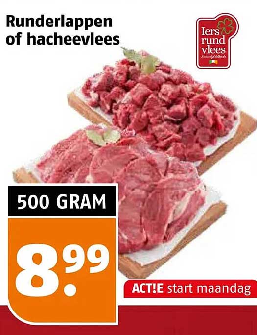 Runderlappen of hachee vlees