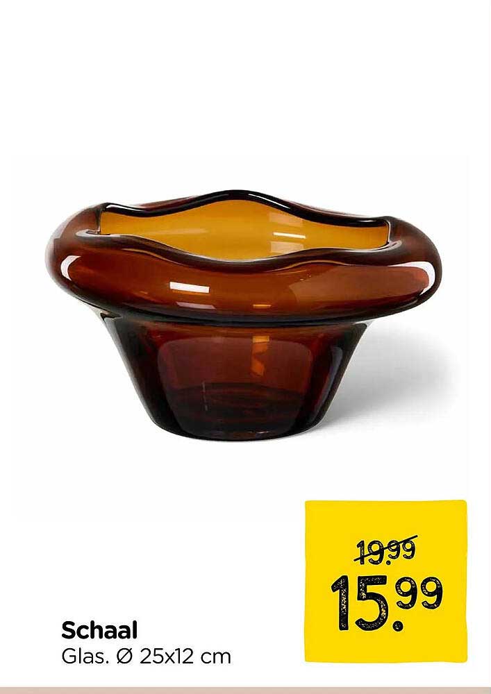 Schaal Glas. Ø 25x12 cm