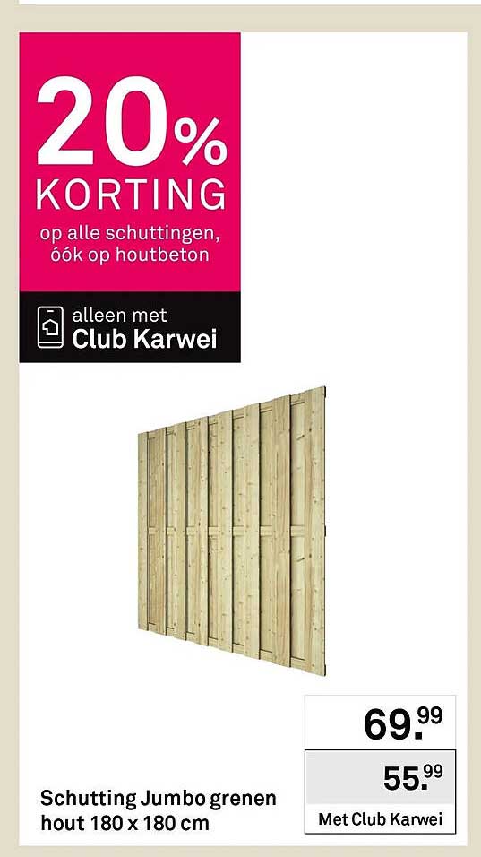 Schutting Jumbo grenen hout 180 x 180 cm