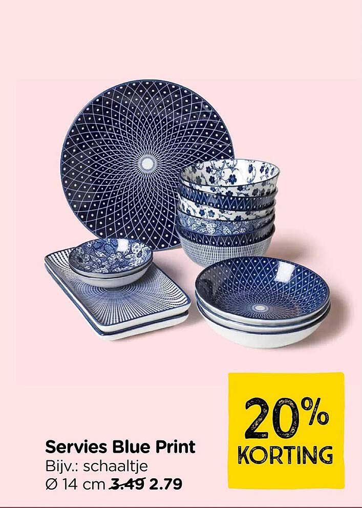 Servies Blue Print Bijv.: schaaltje Ø 14 cm 20% KORTING