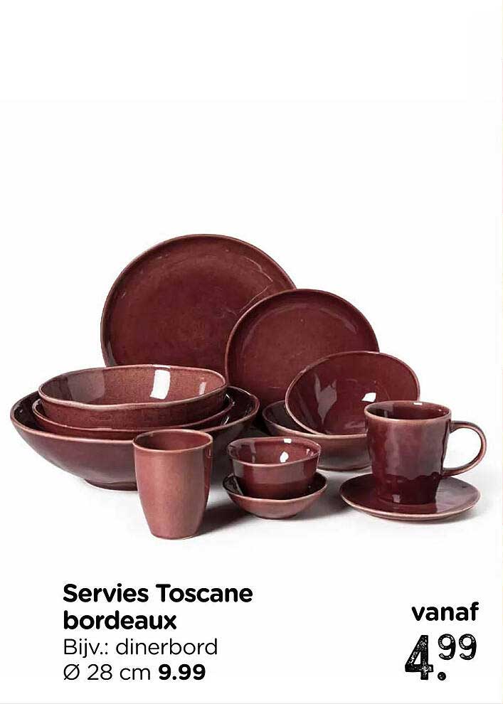 Servies Toscane bordeaux