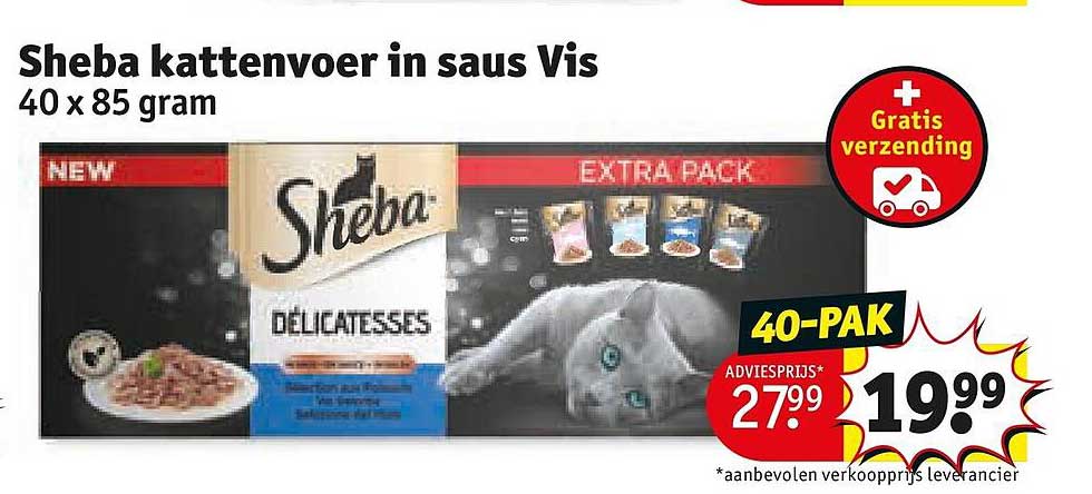 Sheba kattenvoer in saus Vis 40 x 85 gram 40-PAK