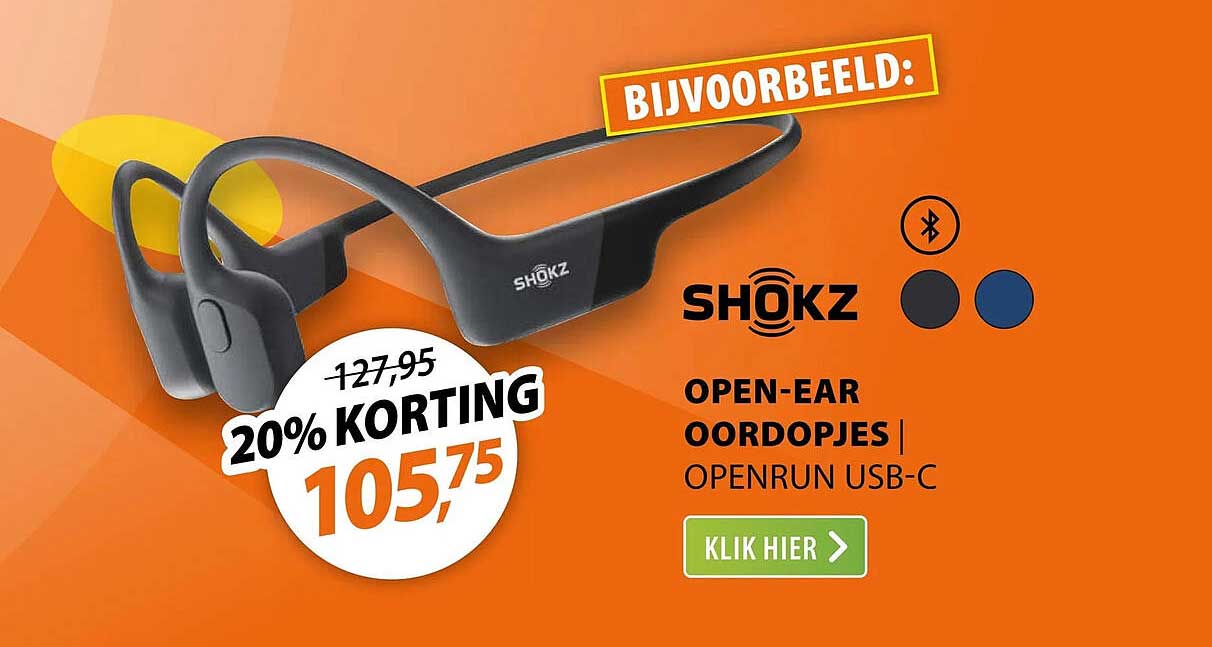 SHOKZ OPEN-EAR OORDOPJES | OPENRUN USB-C 20% KORTING