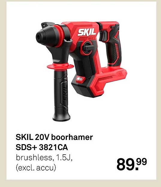 SKIL 20V boorhamer SDS+ 3821CA brushless, 1.5J, (excl. accu)