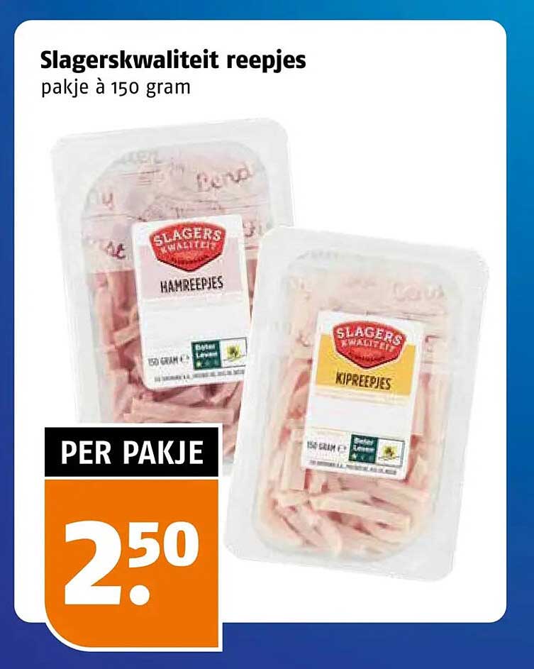 Slagerskwaliteit reepjes pakje à 150 gram