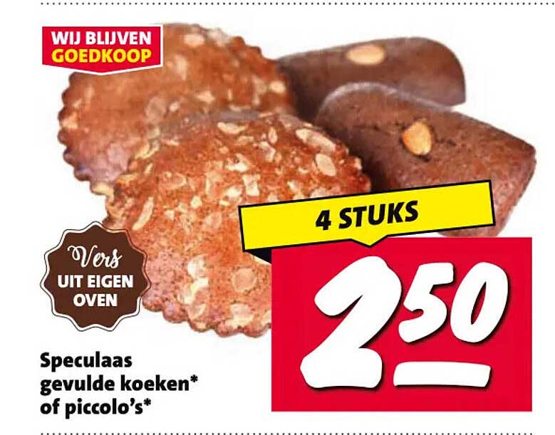 Speculaas gevulde koeken* of piccolo’s* 4 STUKS