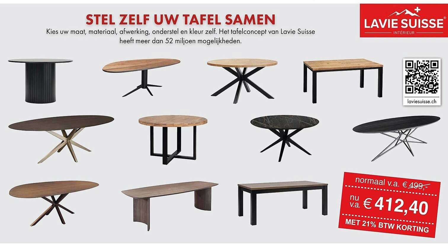 Stel zelf uw tafel samen
