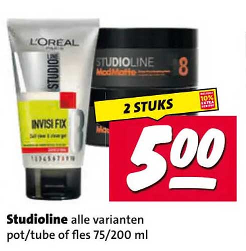 Studioline alle varianten pot/tube of fles 75/200 ml 2 STUKS