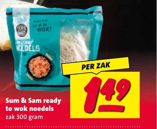 Sum & Sam ready to wok noedels zak 300 gram