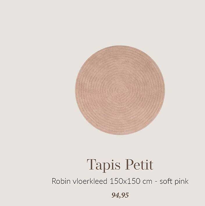 Tapis Petit Robin vloerkleed 150x150 cm - soft pink