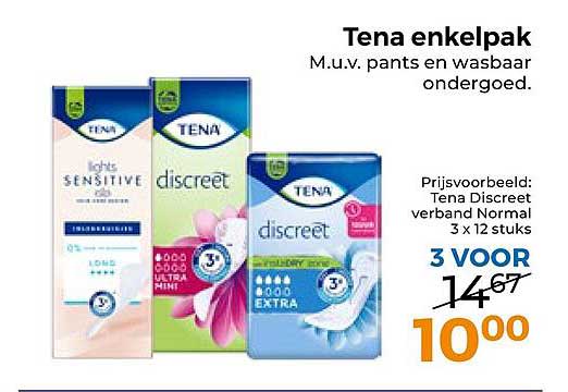 Tena enkelpak M.u.v. pants en wasbaar ondergoed. 3 VOOR