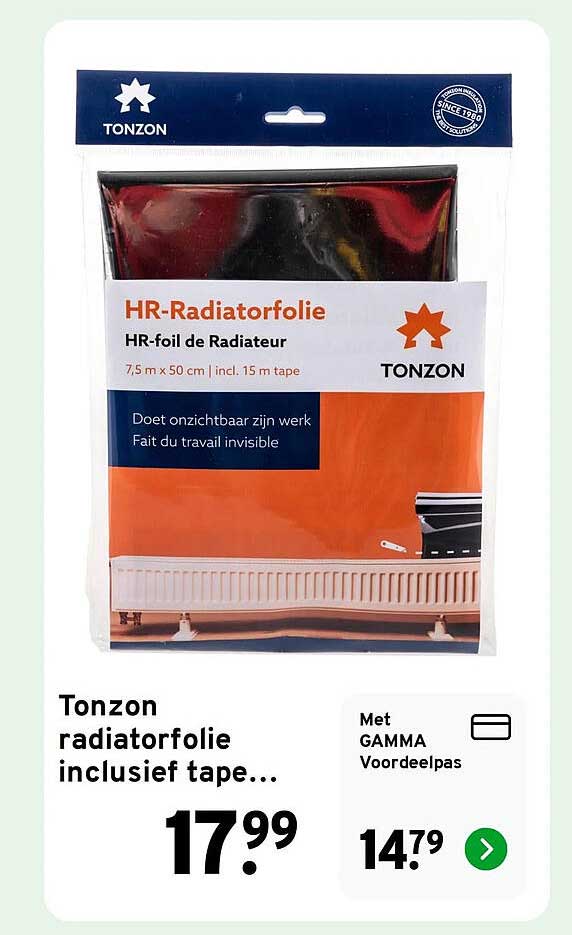 Tonzon radiatorfolie inclusief tape...