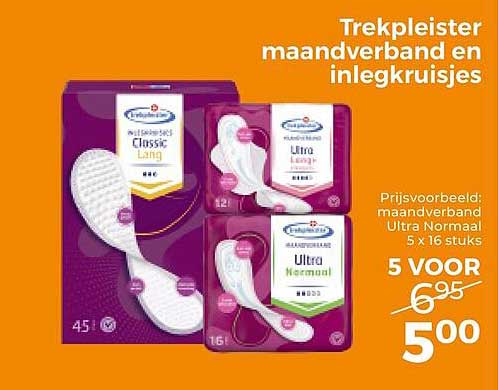 Trekpleister maandverband en inlegkruisjes