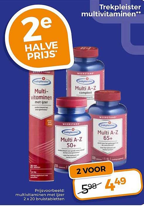 Trekpleister multivitaminen** 2e halve prijs