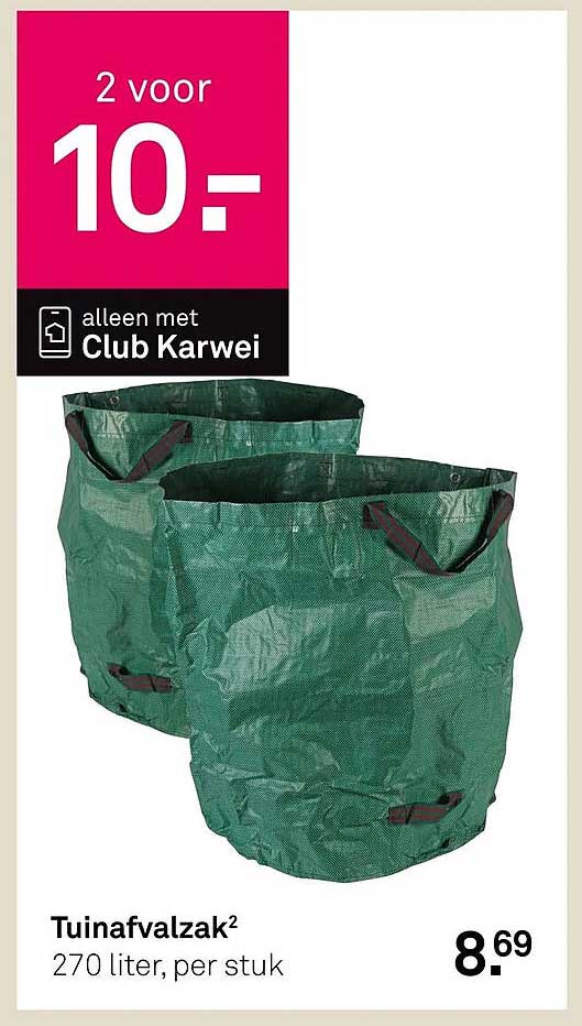 Tuinafvalzak² 270 liter, per stuk 2 voor 10- alleen met Club Karwei
