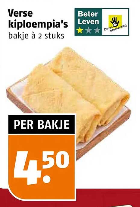 Verse kiploempia's bakje à 2 stuks