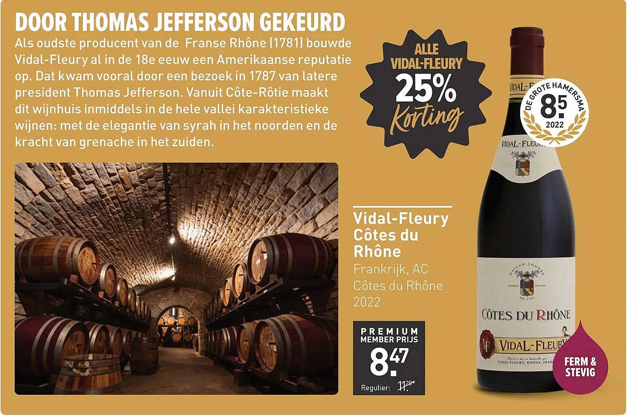 Vidal-Fleury Côtes du Rhône 2022 25% korting