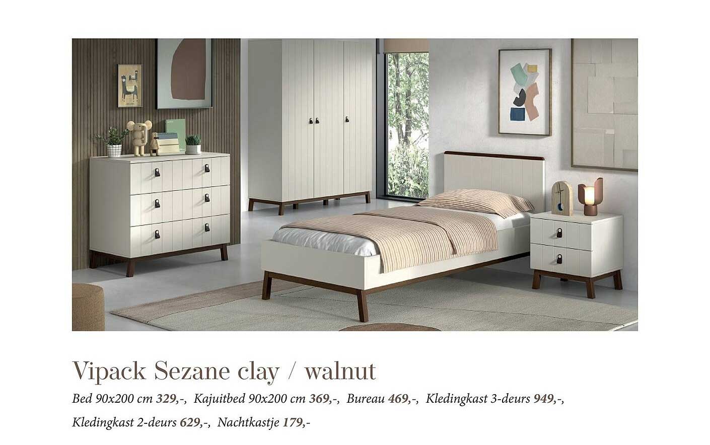 Vipack Sezane clay / walnut