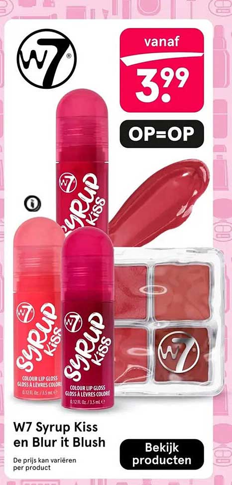 W7 Syrup Kiss en Blur it Blush