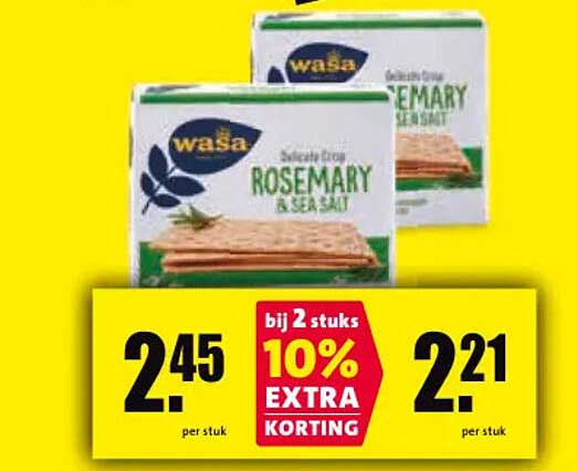 Wasa Delicate Crisp Rosemary & Sea Salt bij 2 stuks 10% EXTRA KORTING