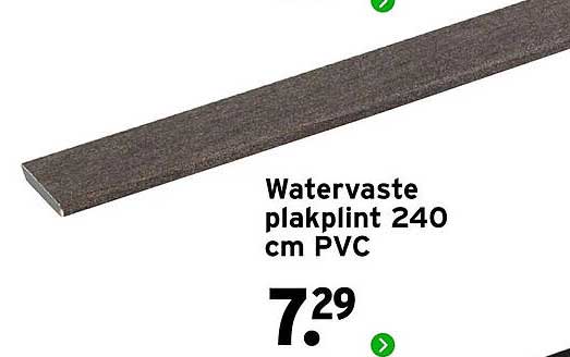 Watervaste plakplint 240 cm PVC