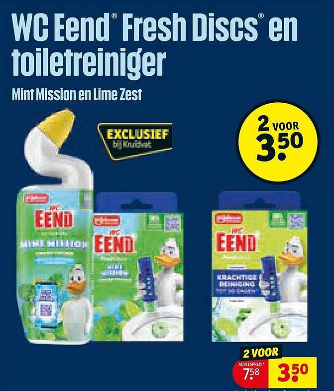 WC Eend Fresh Discs en toiletreiniger Mint Mission en Lime Zest
