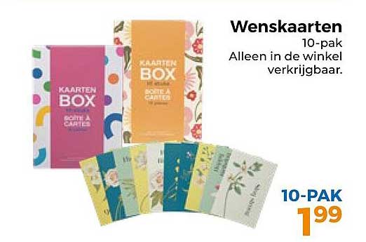 Wenskaarten 10-pak Alleen in de winkel verkrijgbaar.