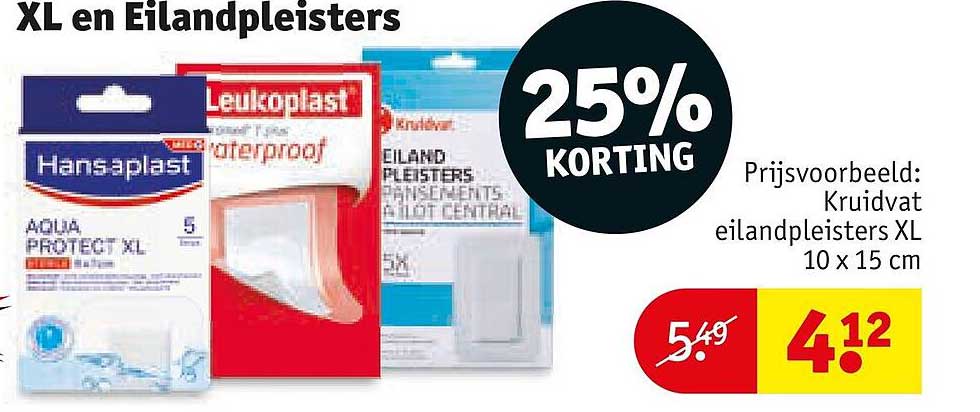 XL en Eilandpleisters 25% KORTING