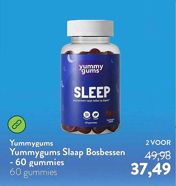 Yummygums Yummygums Slaap Bosbessen - 60 gummies 2 VOOR