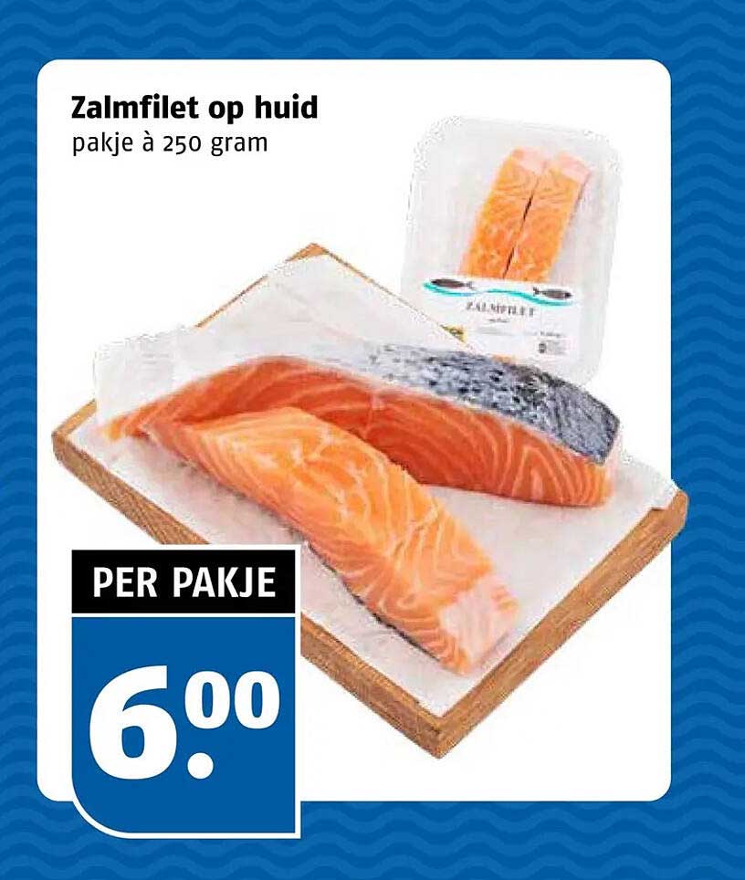 Zalmfilet op huid pakje à 250 gram