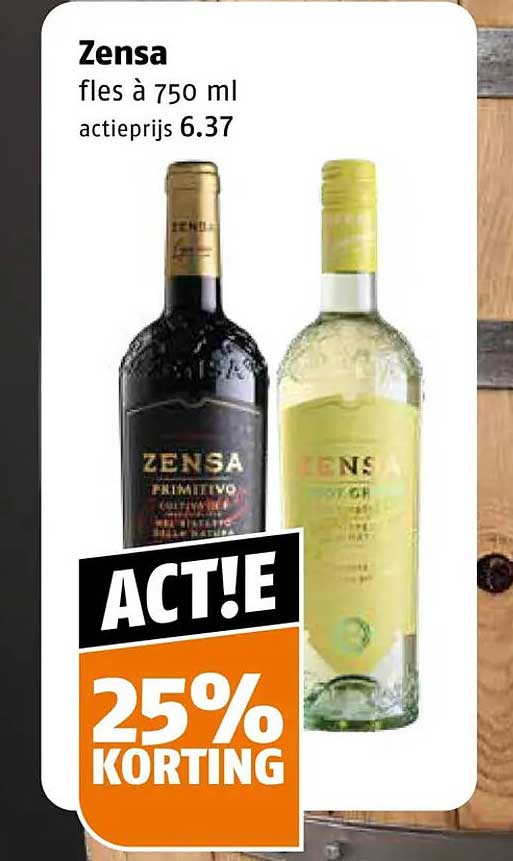 Zensa fles à 750 ml ACT!E 25% KORTING