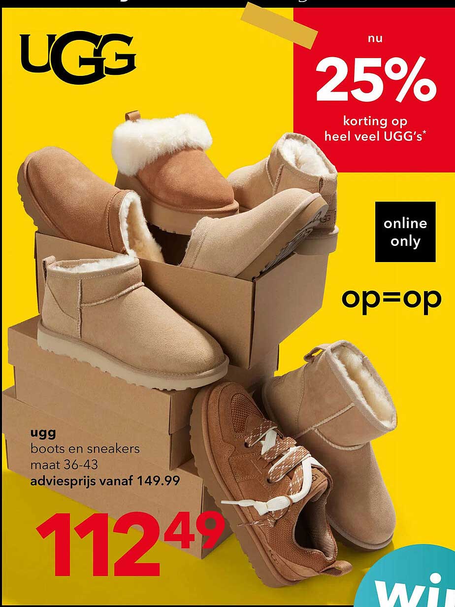 25% korting op heel veel UGG's